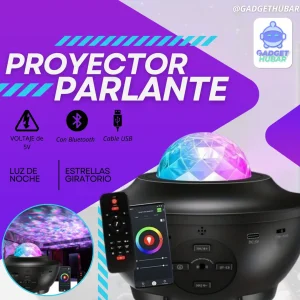 Luz De Noche Proyector Parlante Estrellas Giratorio Led