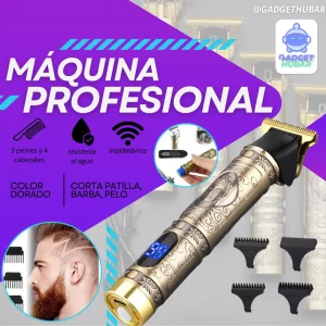 Máquina Profesional Corta Patilla Barba Pelo Vintage Color Dorado